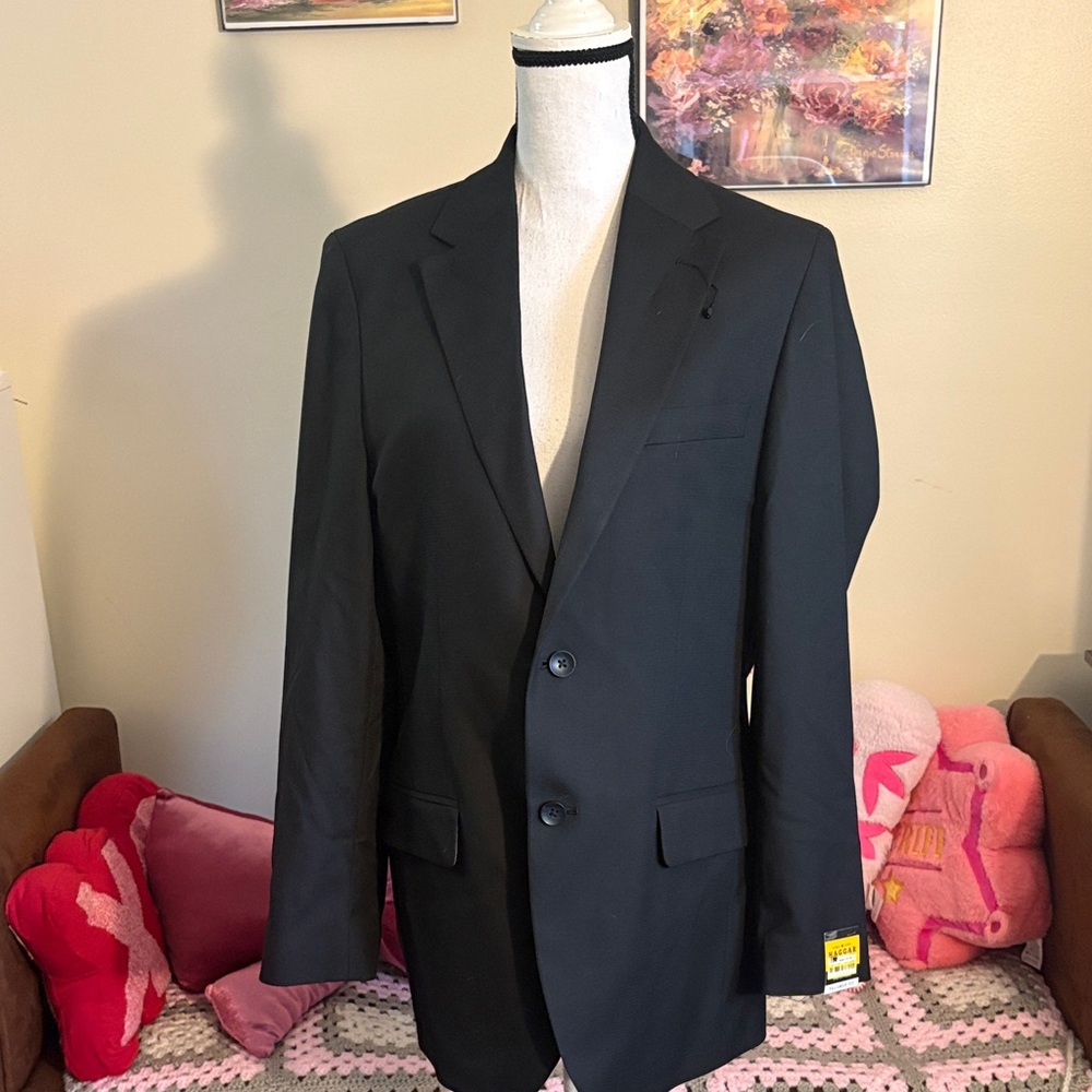 Haggar Black Two-Button Men's Suit Blazer